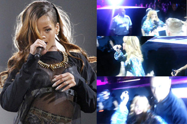 ¡Lo que nos faltaba! Rihanna golpea con su micrófono a un fan