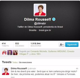 Foto: Dilma Rousseff regresa a Twitter tras casi tres años de ausencia (TWITTER @DILMABR)