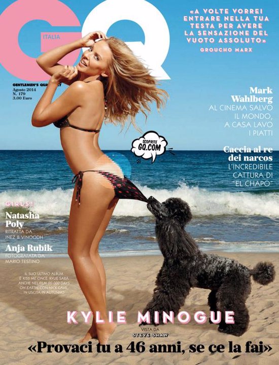 Kylie Minogue posa a lo Coppertone para GQ Italia Kylie Minogue posa a lo Coppertone para GQ Italia