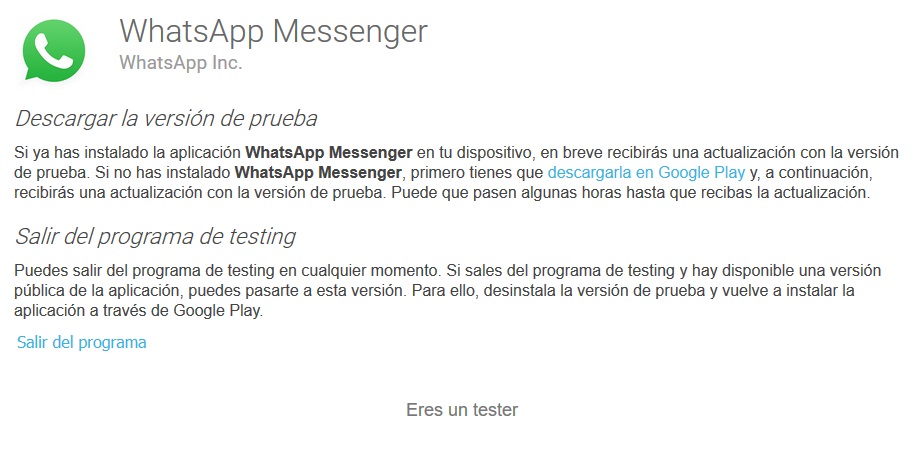 Instalar y Descargar WhatsApp Messenger para Android desde Google